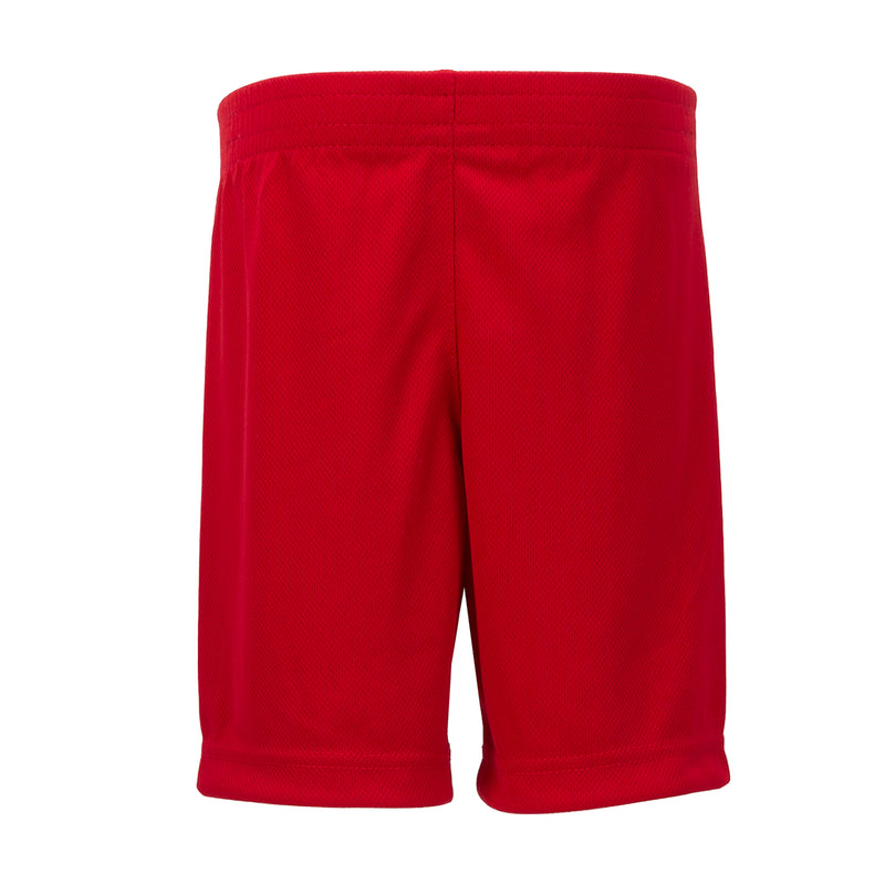 Kids' Jordan 23 jersey set shorts: red basketball shorts with elastic waistband