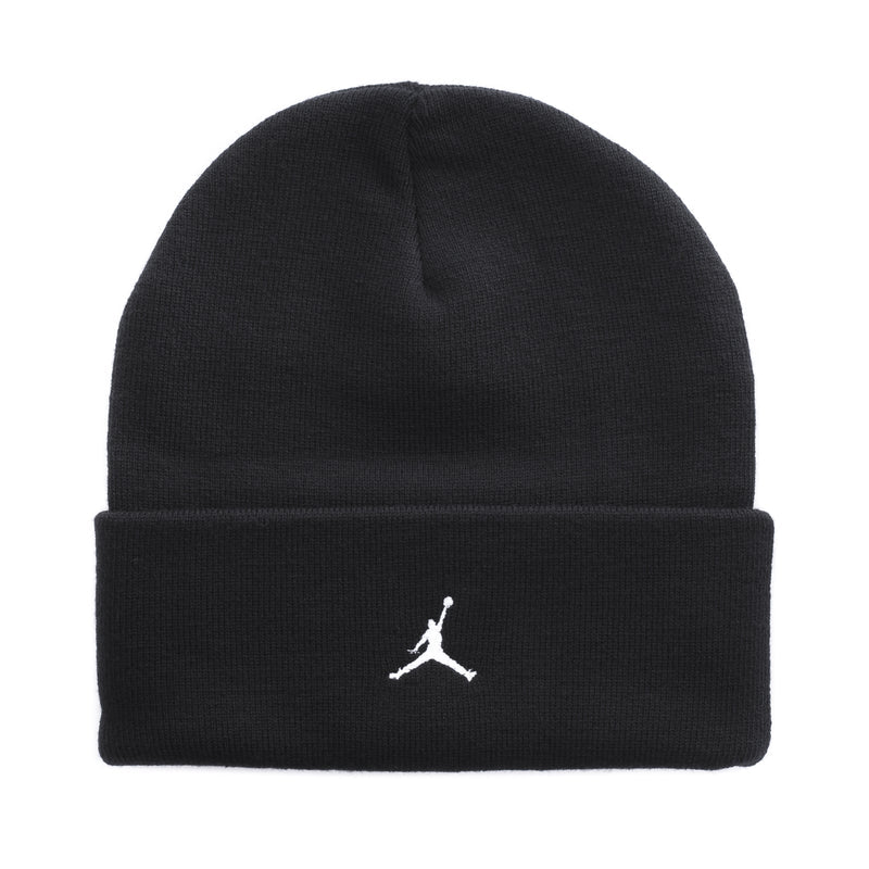 Black cuffed beanie with white Jordan logo