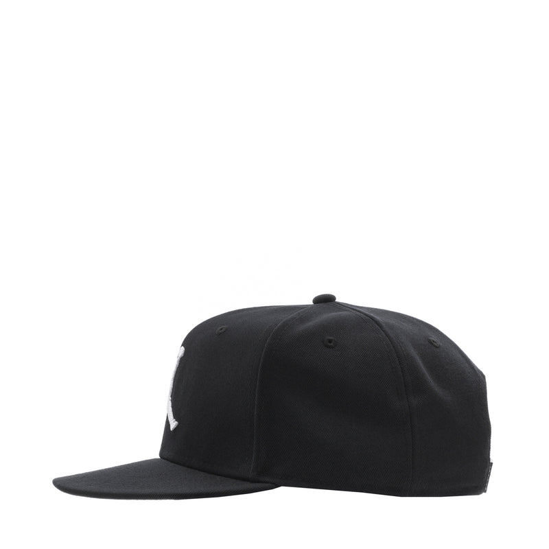 Black snapback cap with small white Jumpman logo mark, side/front view