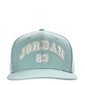Light teal structured snapback cap with Jumpman '23' lettering and flat bill