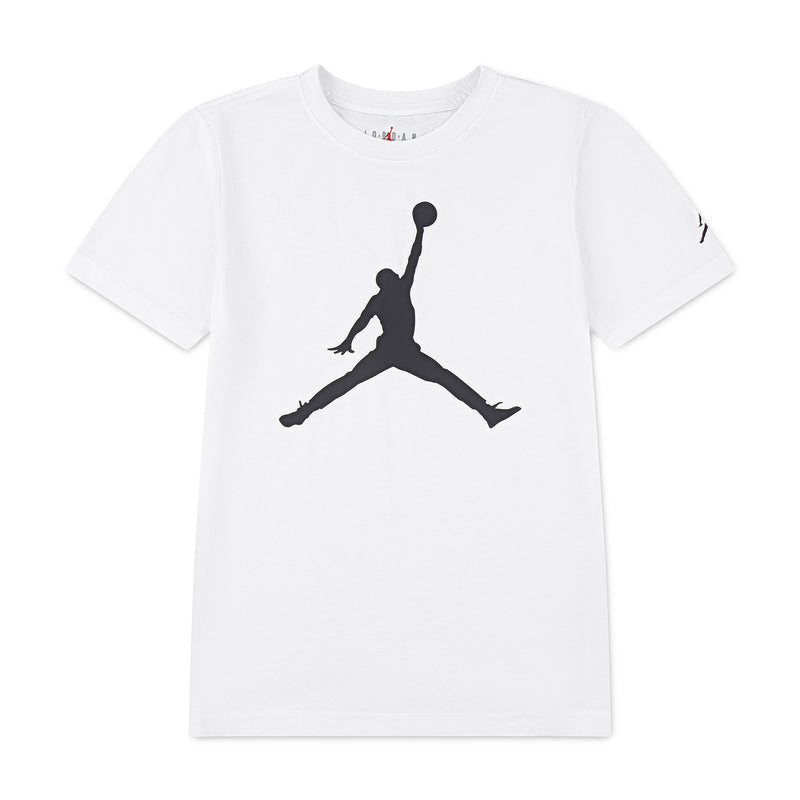 Youth Jumpman graphic T-shirt in white, crew neck, short sleeves