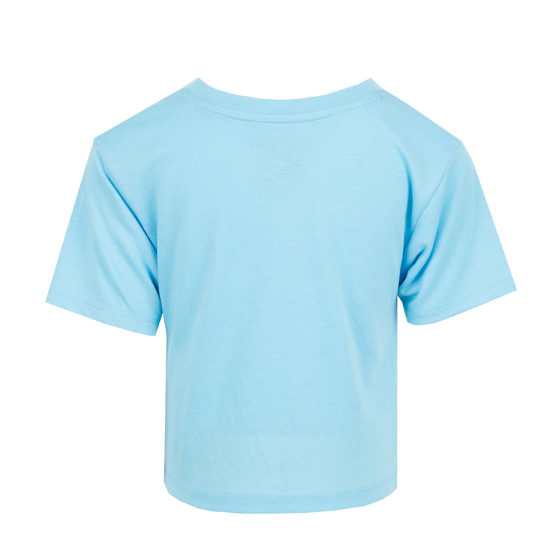 Kids light-blue short-sleeve T-shirt, plain back view