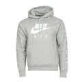Men's dark gray heather hoodie with Nike Air logo, pullover hood, kangaroo pocket