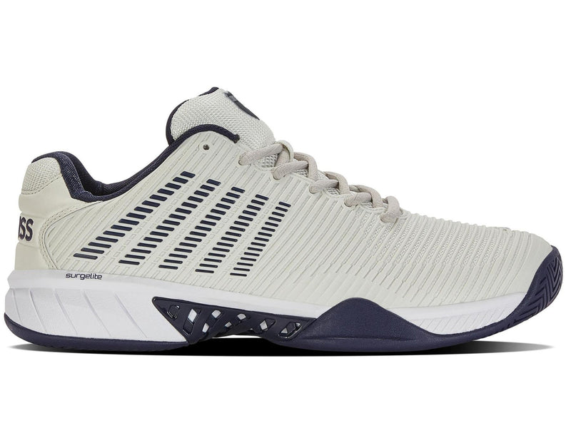K-Swiss Men's Hypercourt Express 2 Tennis Shoes in Vaporous Gray/White/Peacoat