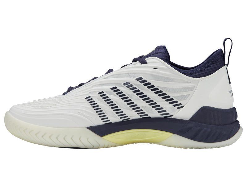 K-Swiss Men's Hypercourt Supreme 2 Tennis Shoes in Blanc De Blanc/ Naval Academy/Luminary Green
