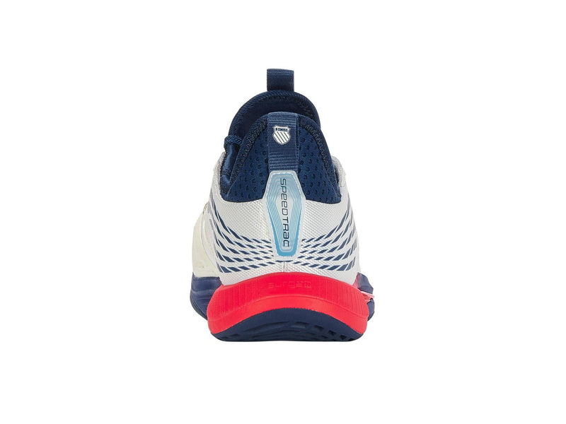 K-Swiss Men's SpeedTrac Tennis Shoes in Blanc De Blanc/ Blue Opal /Lollipop