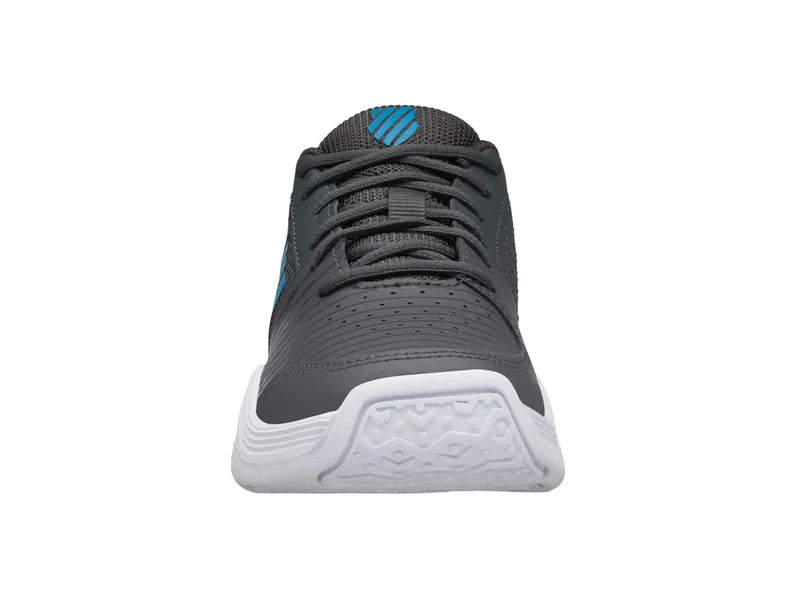 K-Swiss Varsity V Court Express Omni Tennis Shoes in Dark Shadow/White/Swedish Blue