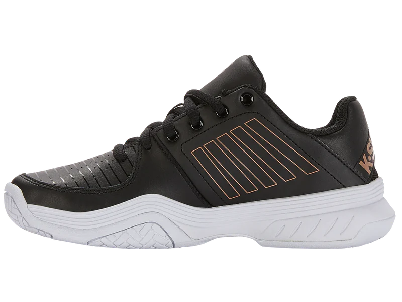 K-Swiss Women's Court Express Tennis Shoes in Black/White/Rosegold