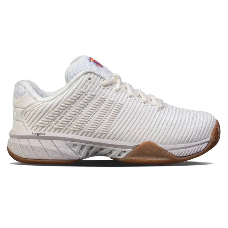 K-Swiss Women's Hypercourt Express 2 Indoor Shoe (Bright White/Gum)