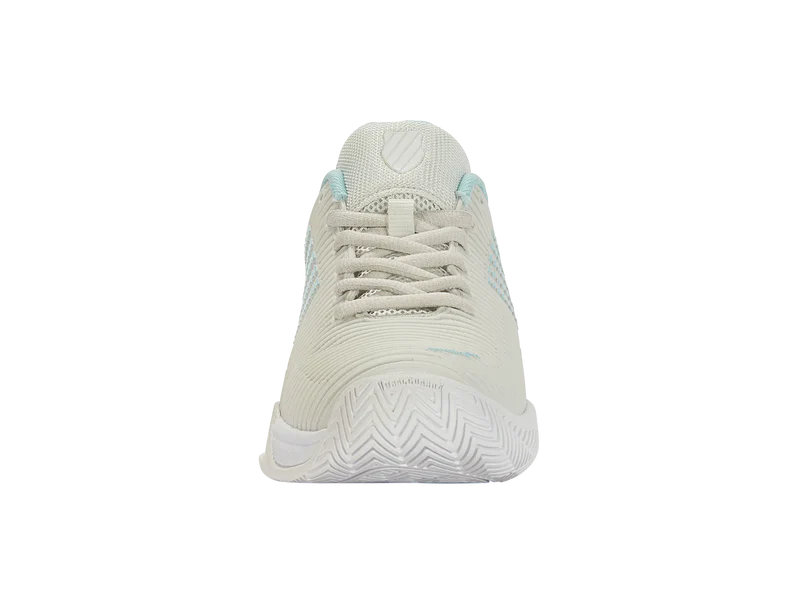 K-Swiss Women's Hypercourt Express 2 Tennis Shoes in Vaporous Gray/White/Blue Glow