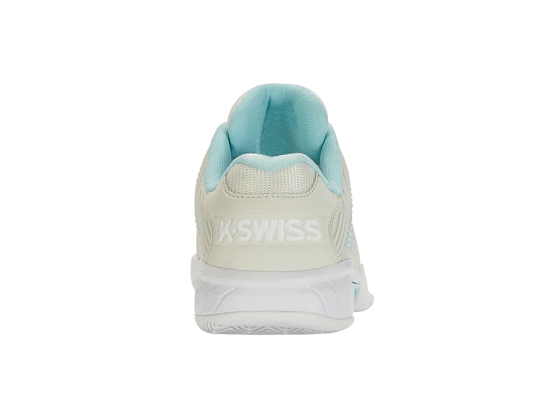 K-Swiss Women's Hypercourt Express 2 Tennis Shoes in Vaporous Gray/White/Blue Glow