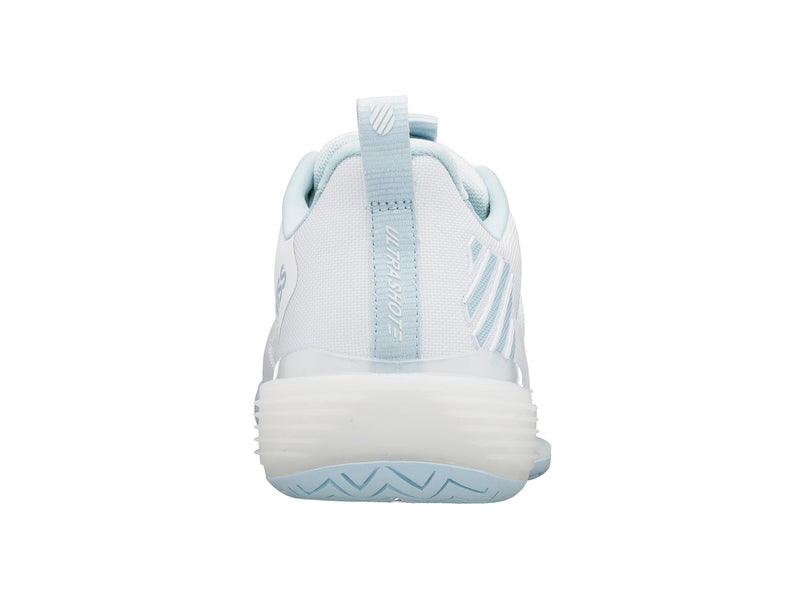 K-Swiss Womens Ultrashot 3 Tennis Shoes in White/Blue Glow