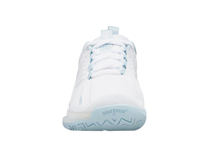 K-Swiss Womens Ultrashot 3 Tennis Shoes in White/Blue Glow