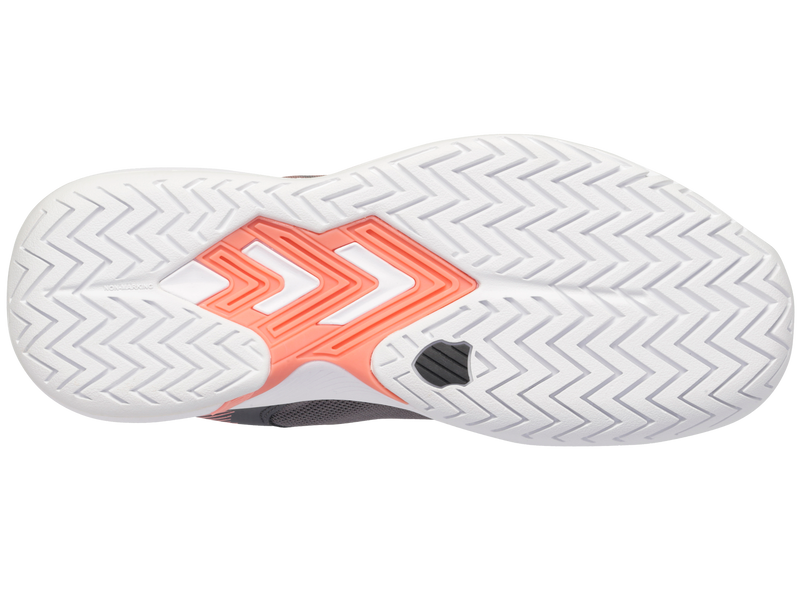 K-Swiss Womens Ultrashot Team Tennis Shoes in Steel Gray/Asphalt/Peach Amber