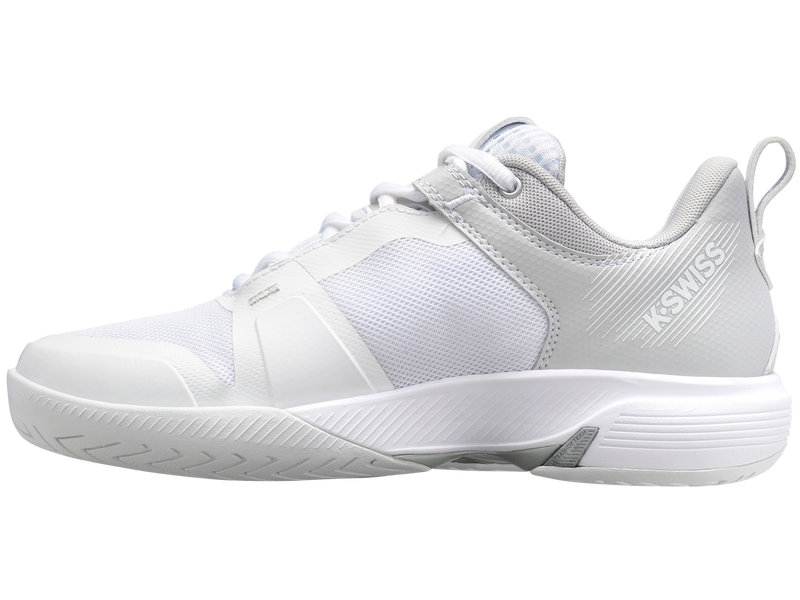 K-Swiss Womens Ultrashot Team Tennis Shoes in White/Lunar Rock/Silver