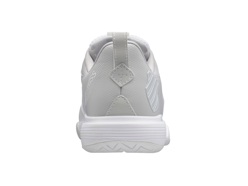 K-Swiss Womens Ultrashot Team Tennis Shoes in White/Lunar Rock/Silver