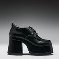 Kinetic Chunky Heeled Shoes-Black - Right Side View