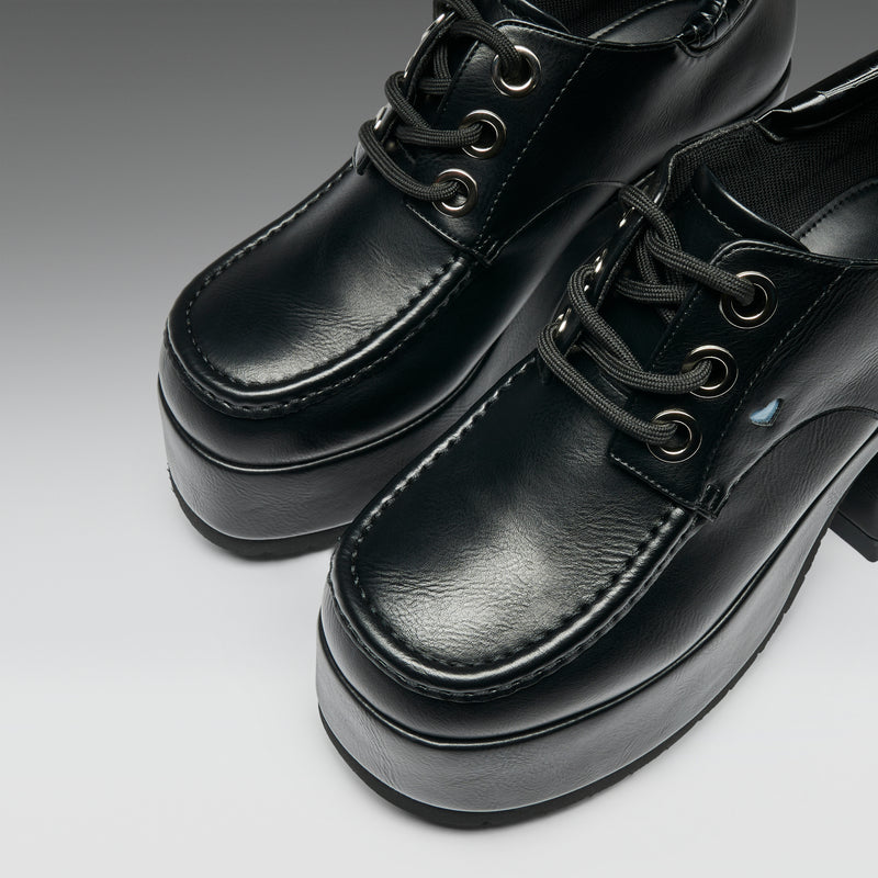 Kinetic Chunky Heeled Shoes-Black - Top View