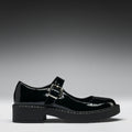 Kishi Tale Black Patent Flat Mary Jane Shoes - side