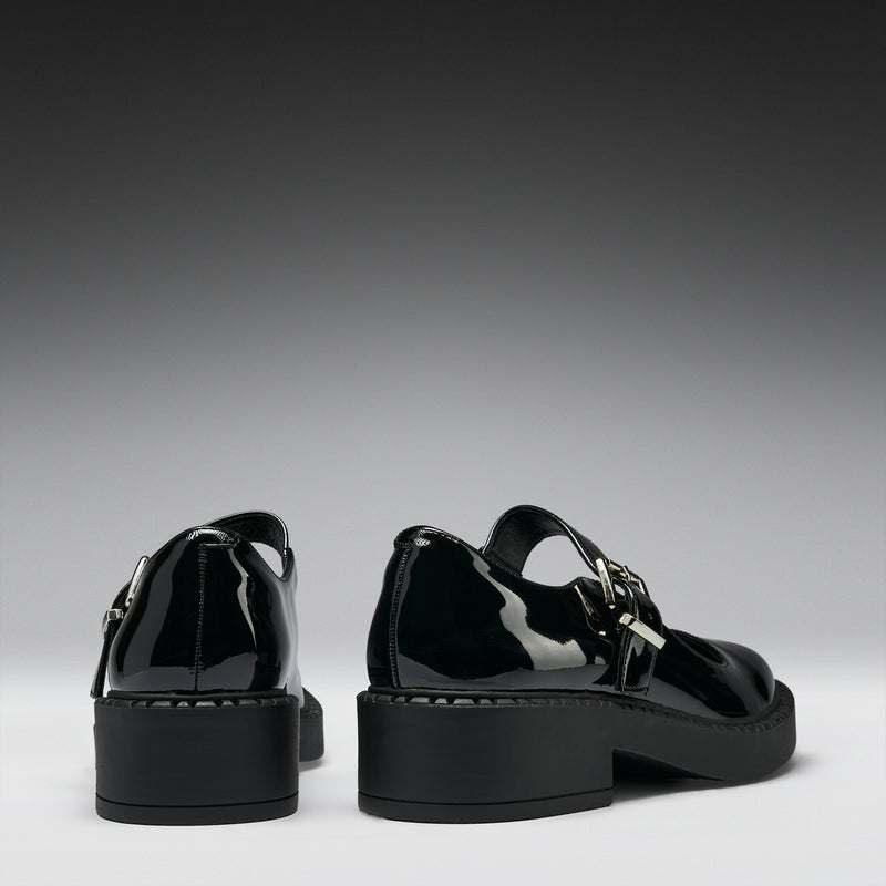 Kishi Tale Black Patent Flat Mary Jane Shoes back