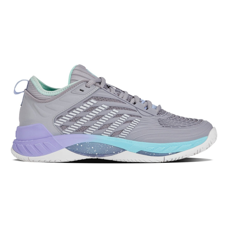 Kswiss Women's Hypercourt Supreme 2 Tennis Shoes in Lilac Gray/Nimbous Cloud/Neon Purple