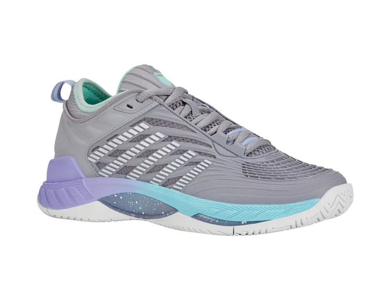Kswiss Women's Hypercourt Supreme 2 Tennis Shoes in Lilac Gray/Nimbous Cloud/Neon Purple