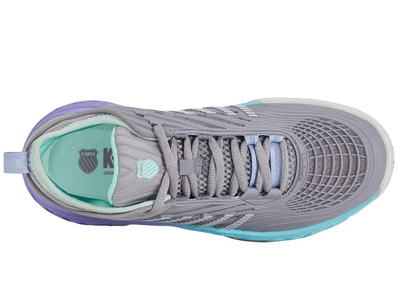 Kswiss Women's Hypercourt Supreme 2 Tennis Shoes in Lilac Gray/Nimbous Cloud/Neon Purple