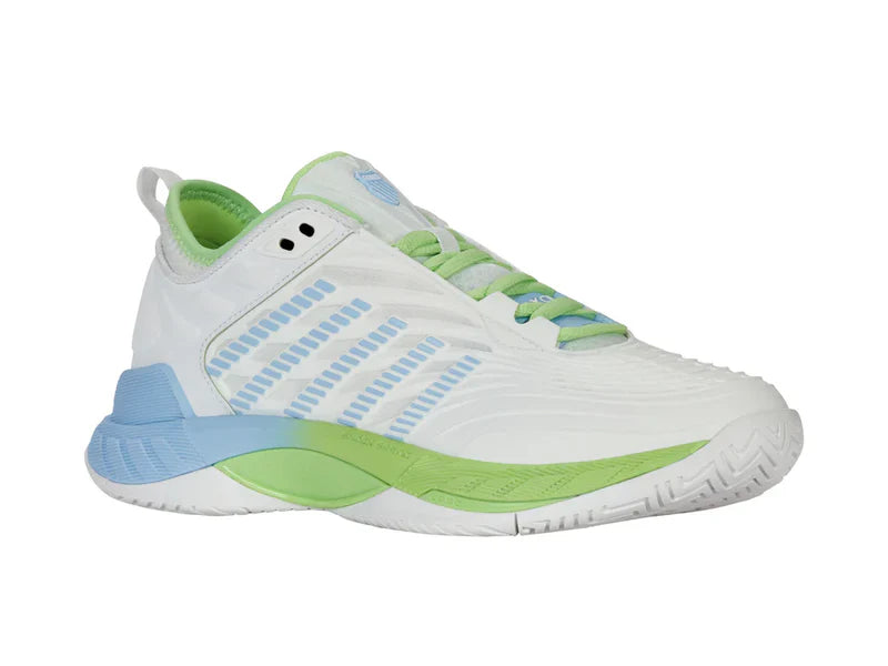 Kswiss Women's Hypercourt Supreme 2 Tennis Shoes in Lucent White /Paradise Green/Dutch Canal