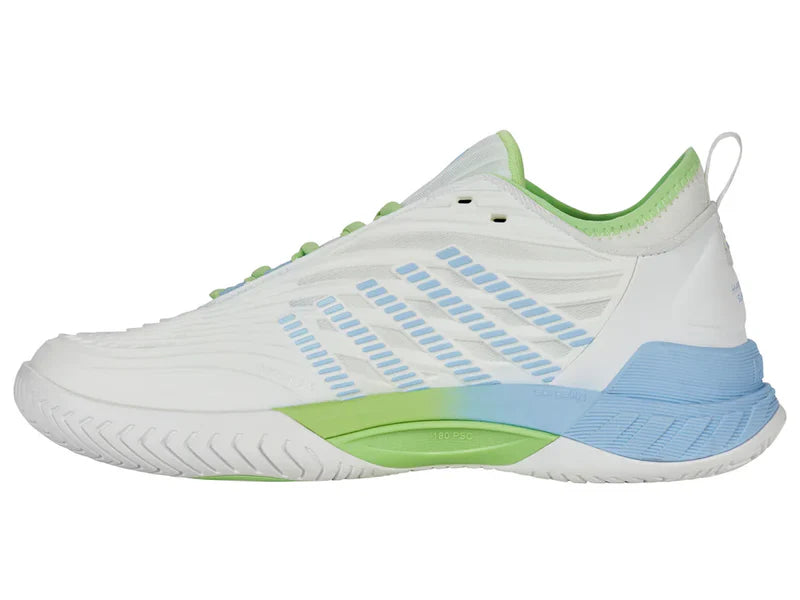 Kswiss Women's Hypercourt Supreme 2 Tennis Shoes in Lucent White /Paradise Green/Dutch Canal