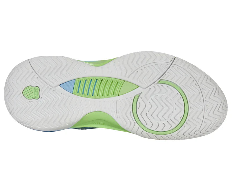Kswiss Women's Hypercourt Supreme 2 Tennis Shoes in Lucent White /Paradise Green/Dutch Canal