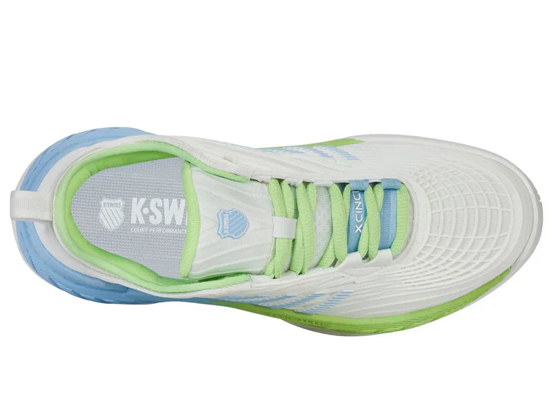 Kswiss Women's Hypercourt Supreme 2 Tennis Shoes in Lucent White /Paradise Green/Dutch Canal