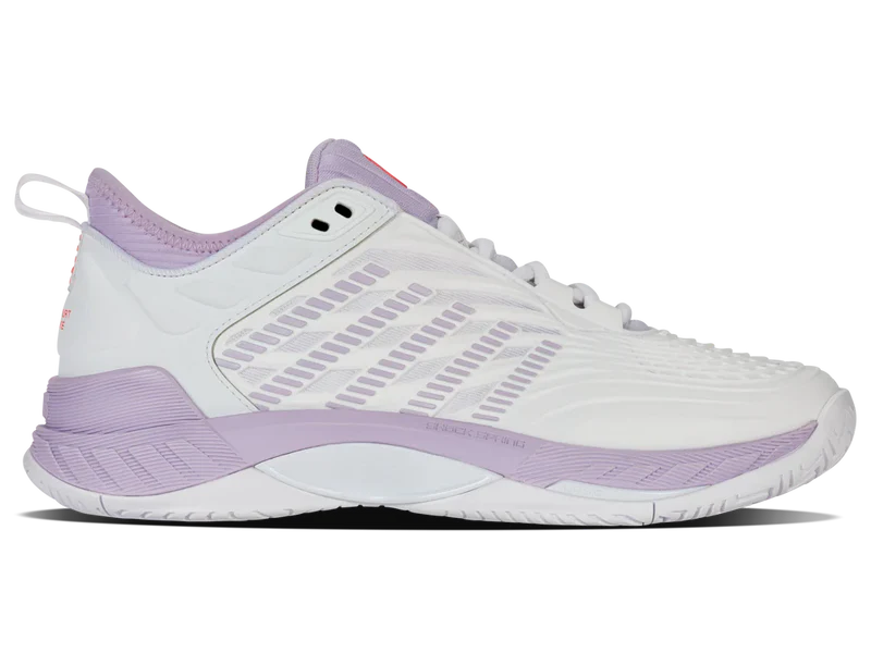 Kswiss Women's Hypercourt Supreme 2 Tennis Shoes in White/Orchid Petal/Neon Blaze