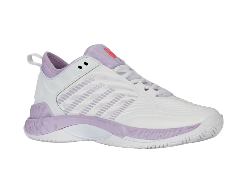 Kswiss Women's Hypercourt Supreme 2 Tennis Shoes in White/Orchid Petal/Neon Blaze