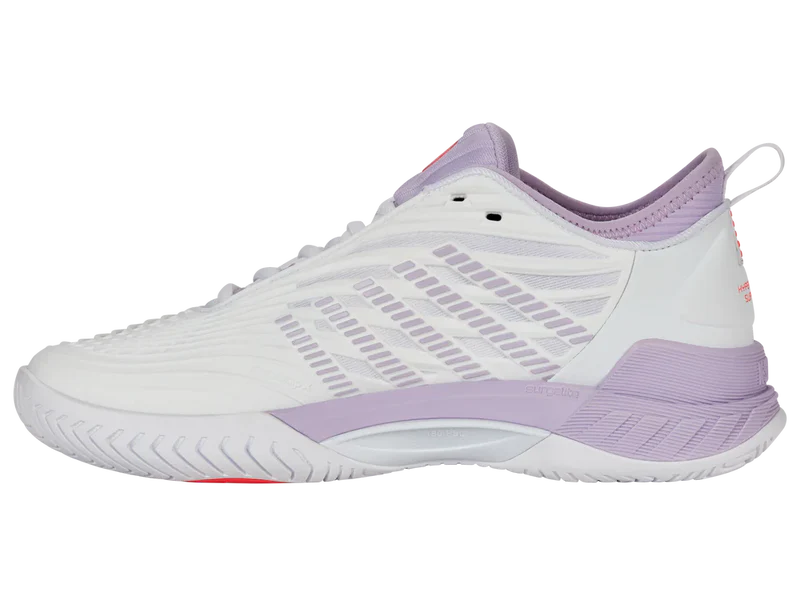 Kswiss Women's Hypercourt Supreme 2 Tennis Shoes in White/Orchid Petal/Neon Blaze