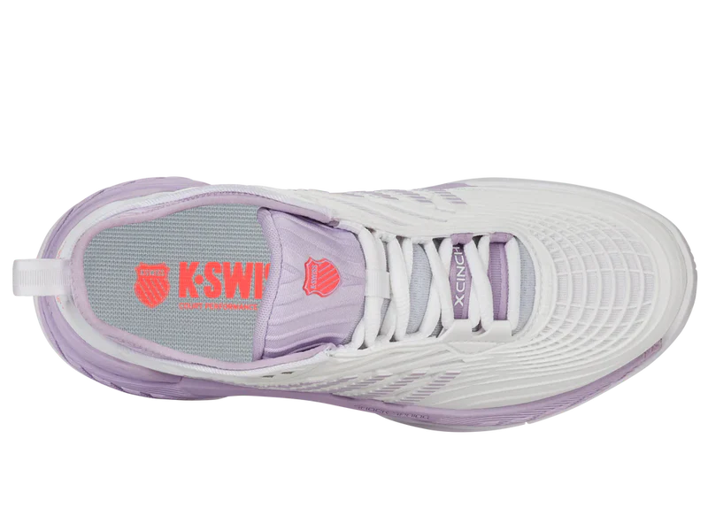 Kswiss Women's Hypercourt Supreme 2 Tennis Shoes in White/Orchid Petal/Neon Blaze