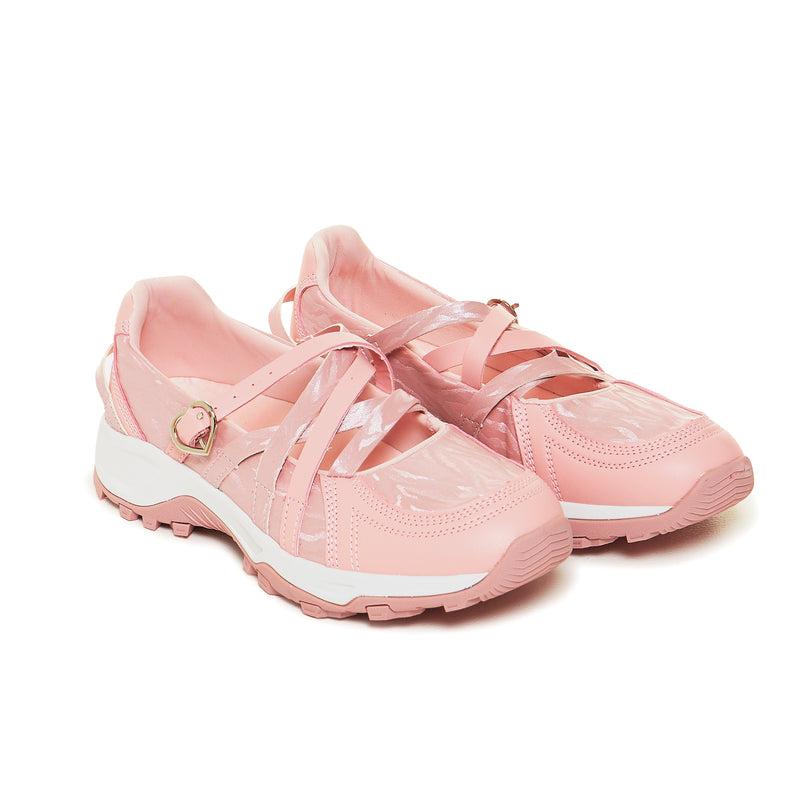 Kyubi Shimmering Ballet Mary Janes PINK top view