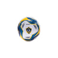 Mini soccer ball with LA Galaxy crest, Franklin logo, white, blue, and yellow panels
