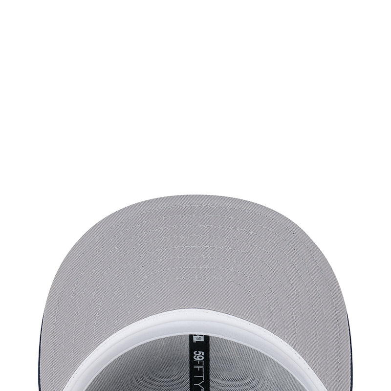 LA Galaxy OTC 5950 cap crown with textured light gray fabric