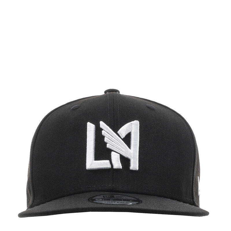 Black baseball cap with white LAFC crest logo on the front