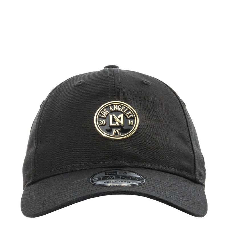 Black LAFC badge cap with gold-and-white circular team emblem on front