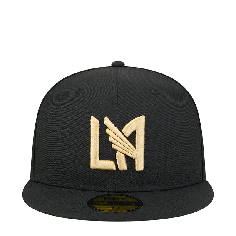 Black baseball cap with large gold LAFC logo centered on the front