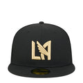 Black baseball cap with large gold LAFC logo centered on the front