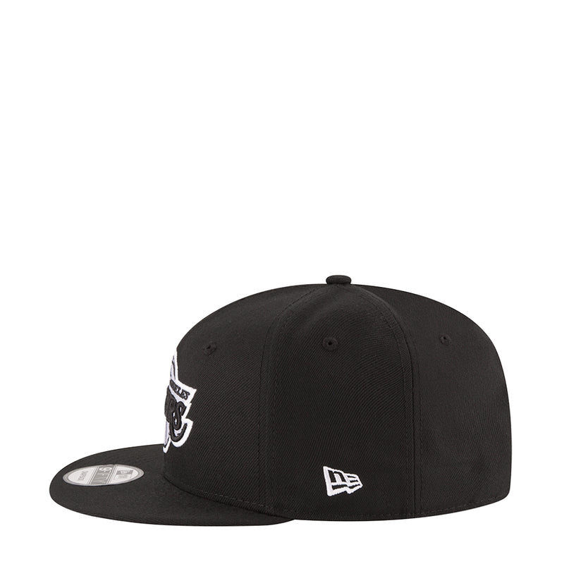 Black snapback cap with Lakers side patch and New Era logo