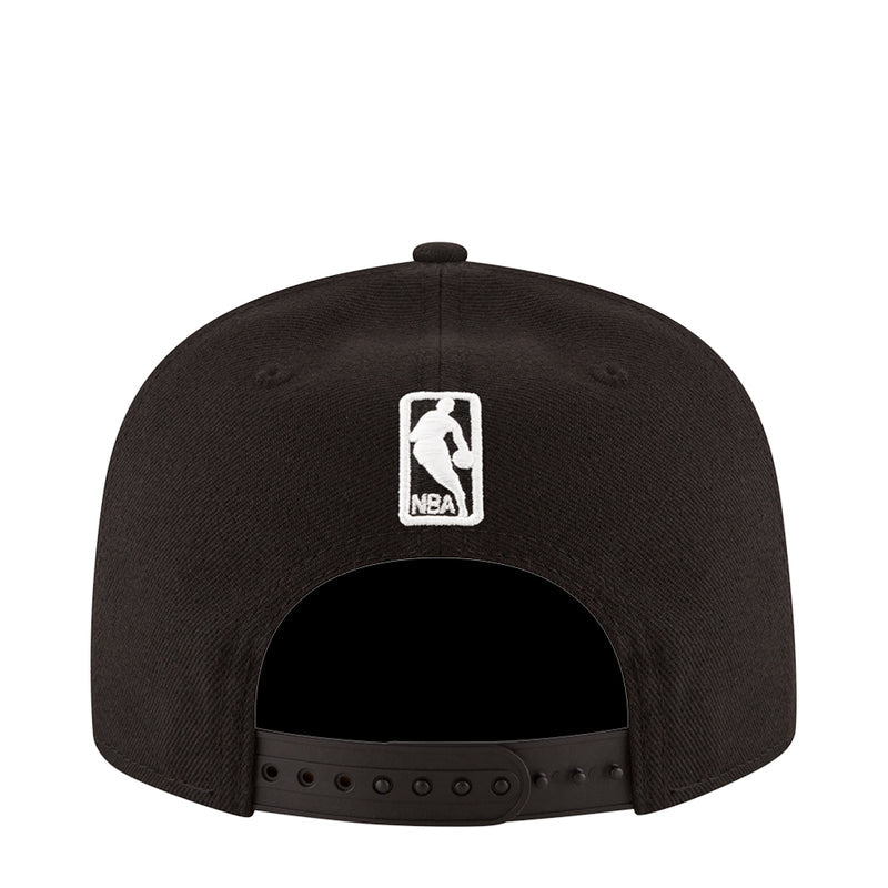 Black baseball cap back view with New Era flag logo patch