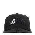 Black Los Angeles Lakers cap with large embroidered LAKERS logo