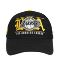 Black snapback baseball cap with yellow Lakers logo and team name front
