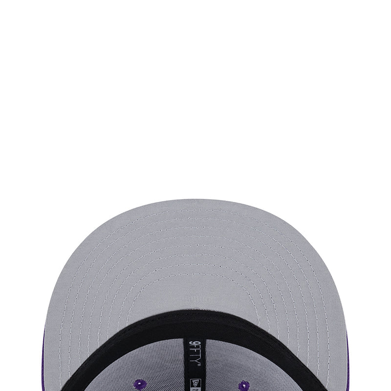 Lakers youth trucker cap in light gray with black underside and stitched crown