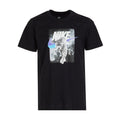 Black youth graphic T-shirt with NIKE leopard photo print on chest.