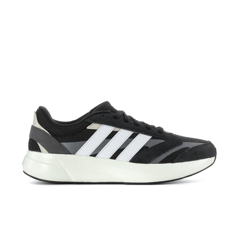 Lightshift men's black and white sneakers with three stripes and lace-up design