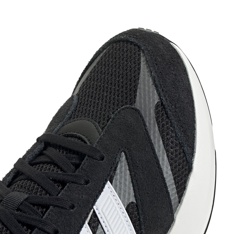 Lightshift men's black sneaker upper close-up with mesh texture and lace panel